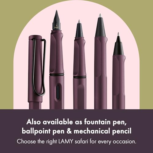 Image of Lamy Safari Scarlet - Rollerball Pen with Ergonomic Grip - Line Width M - for Long-Lasting Writing - Made of Robust ASA Plastic - with Roller Refill M 63 Black