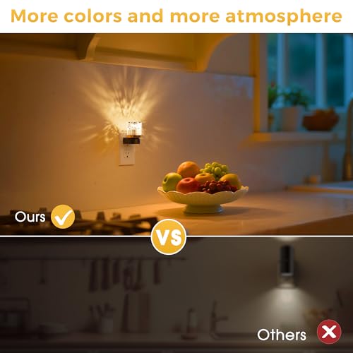 l lohas led night light night lights plug into wall with 10 color change rbg nightlight plug in wall built in dusk to dawn sensor for hallway bathroom rooms 2 pack