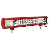 El paquete incluye: 1 barra de luz LED rojo de 17 pulgadas 252W y 1 juego de soporte de montaje.