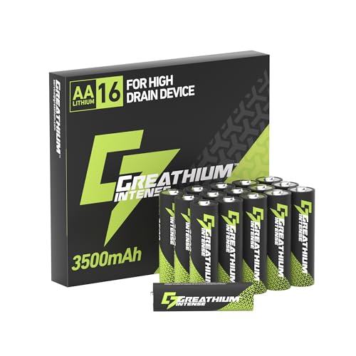 Greathium - Greathium Lithium Batteries AA, 3500mAh 1.5V Double A Lithium, Lasting Batteries for Blink Camera, Non-Rechargeable 16 Pack - -10%