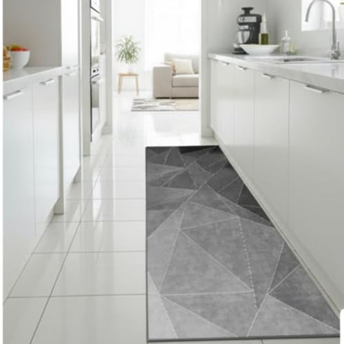 Image of HomeCloud Rubber Kitchen Mats For Floor Set Of 2 Pcs | Non-Skid, Soft Absorbent Rectangular Rugs For Kitchen, Laundry, And Hallway | 120X40Cm, 40X60Cm| 4Mm Thickness (Black Shade)