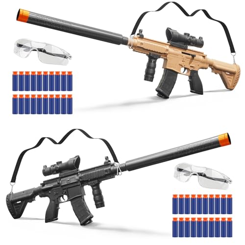 2 Pack Manual Foam Blaster Soft Foam Bullets, Manual Blaster Shooting Game, 18+ (Manual 2 Pack)