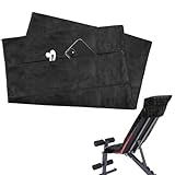 QKJEM Fitness Handtuch 135x50cm Dunkelgrau mit Ventiliertem Reißverschlussbeutel Sporthandtuch Fitnessstudio Handtuch Fitnessstudio Ultra Saugfähig Schnelltrocknend Anti Rutsch für Gym Sauna Reise