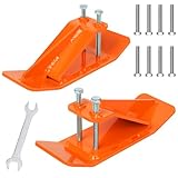 Tractor Bucket Protector, 2Pcs Ski Edge Protector, Turf Tamer Skid Protector with Double Lock Nuts and Bolts, Heavy Duty Steel Bucket Attachment for Snow Leaves Removal (2Pack - Orange)
