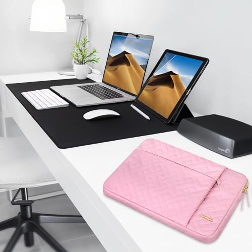 Image of Lacdo 14 Inch Laptop Sleeve Case for HP Lenovo Dell ASUS Chromebook 14 / HP Pavilion Stream 14 / Dell Inspiron 14 / Lenovo IdeaPad 14 / Aspire /ASUS ZenBook Computer Bag Water-Resistant, Sakura Pink
