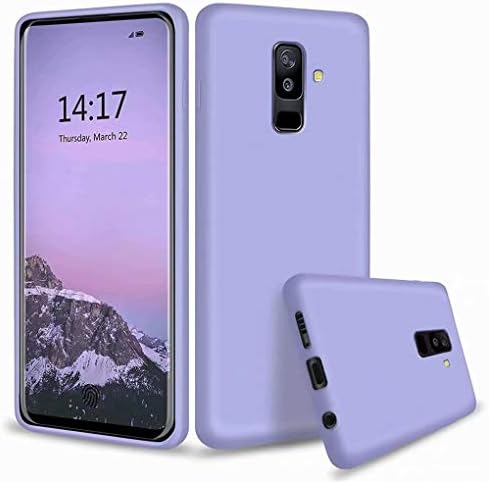 NiaCoCo Compatible with Huawei P Smart 2019/Honor 10 Lite Case Ultra Thin Shockproof Liquid Silicone Phone Case Soft Gel Microfiber Rubber Stripe Protector Case (Blue Purple)