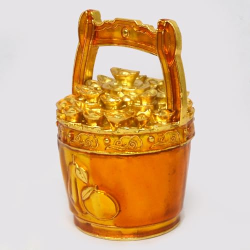 Juanxian Feng Shui Decorating Figurine Yellow “TAI KAT TAI LEY” Buckets Of Gold & Good Fortune LuckyFengshui Gift Attract Wealth Bring Good Luck - Image 2