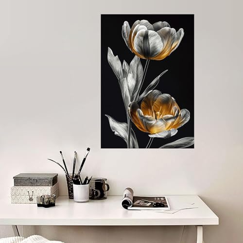 Impression d’art mural plantes WODJEM tableau moderne pour mur vide - 4