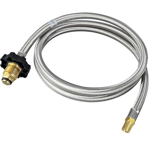 6FT POL NPT Male Flare RV Propane Hose Kit for Travel Trailer, 1/4