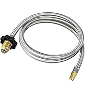 6FT POL NPT Male Flare RV Propane Hose Kit for Travel Trailer, 1/4" Universal LP Gas Hose Stainle...