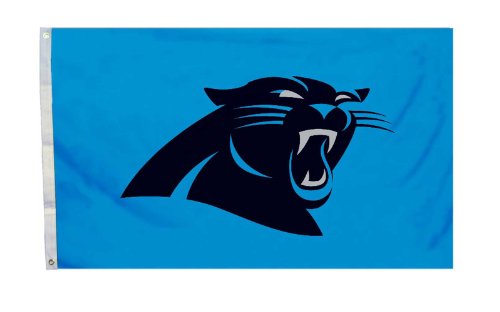 Fremont Die NFL Carolina Panthers 3' x 5' Flag with Grommets, 3 x 5-Foot, Logo