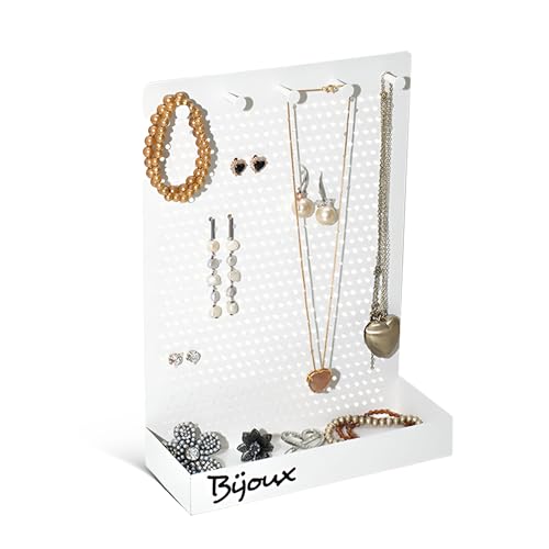 Geguton - Porta-Joias Bijoux - Aço Resistente - Organização e Decoração - Branco Fosco