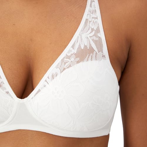 Image of Bali Women's Wireless Bras for Women - Breathe Lace Cotton Modal No Underwire Bra, Adjustable T-Shirt, Plus Size