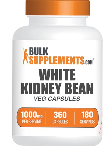 BulkSupplements.com White Kidney Bean Extract Capsules - White Kidney Beans Supplement Herbal Supplement -Gluten Free 2 Capsules per Serving 360 Count (Pack of 1)