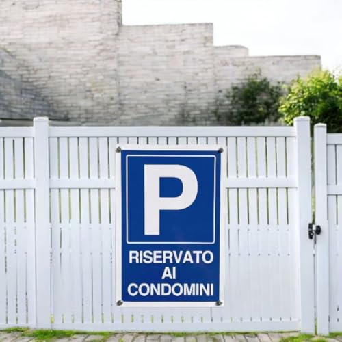 Topolenashop Cartel de aparcamiento reservado en condominios, 20 x 30 cm, placa de vinilo rígido para uso exterior e interior, resistente, impermeable y anti-UV para zonas privadas y espacios
