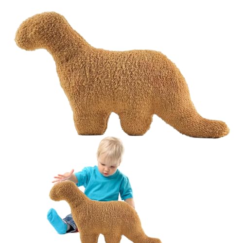 Bukezudang Dino Nugget Kissen & Dinosaurier-Nugget-Kissen Witziges Dino Chicken Nugget Plüschtier für Kinder & Erwachsene Weiches Dino Kuscheltier(Brontosaurus)