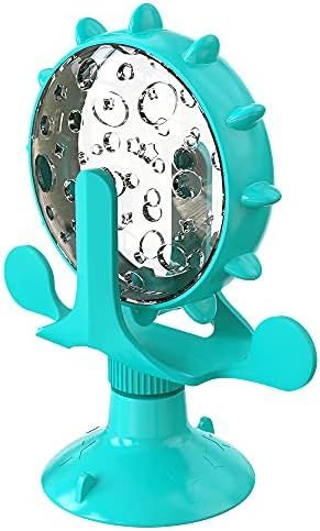 YATOSEEN Interactive Cat Toy, Treat Dispensing Feeder Toy Cat Dog Slow Feeder Windmill Turntable Teasing Dispenser Dog Toys with Suction Cup Puppy Slow Feeder Toy Pet Puzzle Feeder Toy Cat Treat Toys