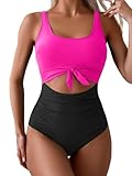 Eomenie Women's One Piece Swimsuit Tummy Control Slimming Bathing Suit Cutout Tie Knot Swimwear Hot...