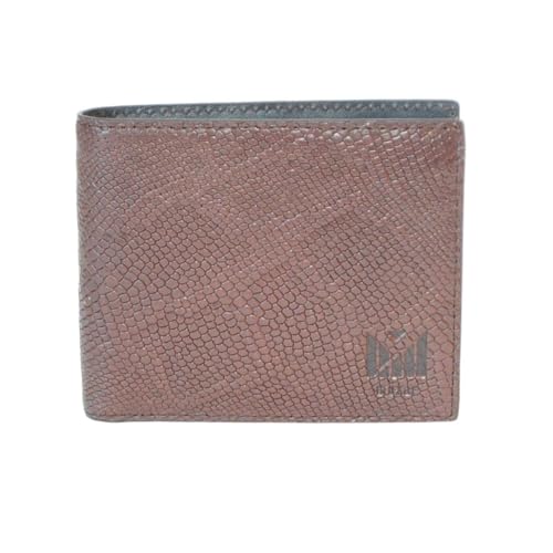 Premium Leather Bifold Wallet, Python Print, 8 Card Slots, 2 Cash Slots, RFID Blocking, 4.5 x 3.5 inches (Brown)2