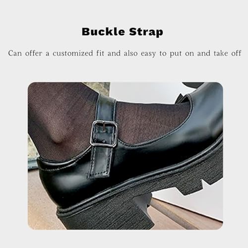 Mary Janes Shoes for Women Chunky Mary Jane Platform Low Heel Round Toe Dress Shoes Oxfords Women's Pumps4