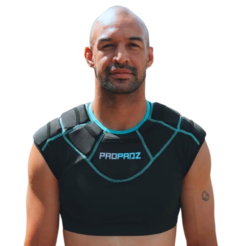 Gilet de Rugby PROPADZ pour Adultes avec épaulières – Homologué World Rugby, épaulières modulaires en Gel, Protection légère et Respirante pour Tous Les Niveaux
