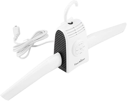 AUNMAS Percha eléctrica de secado de ropa, estante plegable portátil, enchufe ligero de EE. UU. 110-240 V para viajes en casa, color blanco