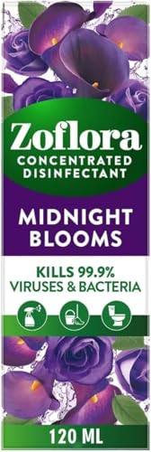 Zoflora Concentrated Disinfectant, Long-Lasting Fragrance, Multi-Purpose Cleaner, Leaves No Residue, Kills Bacteria And Viruses, Perfect For Everyday Hygiene, (120ml, Midnight Blooms)