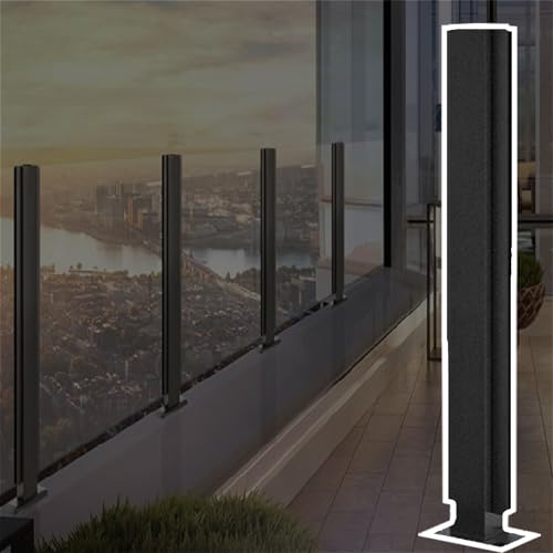 Balustrade Panels Pillar with Slots &amp; Base, Heavy Duty Glass Panel Fencing Railing Column for Guardrails/partitions/terraces, Vitreous Banisters Post(C-MID,Height 36in/90cm)