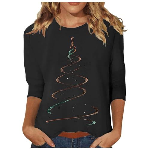 GFPGNDFHG Damen Weihnachtsbluse Elegant Weihnachtsshirt Langarm Große...