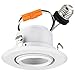 Sunlite 82081-SU LED 4-Inch Round Retrofit Gimbal Recessed Downlight with Medium Base Adapter (E26), 10 Watts (75W Equivalent), Dimmable, ETL Listed 30K - Warm White 1 Pack