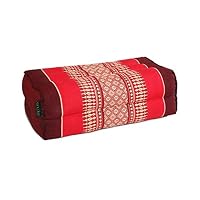 Coussin De Yoga Et Méditation STANDARD – Kapok Haute Densité, 35x18x13 Cm, 500 G, Bleu Azur Et Orange, 100% Naturel
