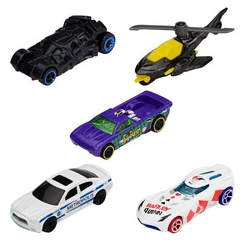 Set de 5 Vehículos de Juguete Batman Hot Wheels 1:64 miniatura 2