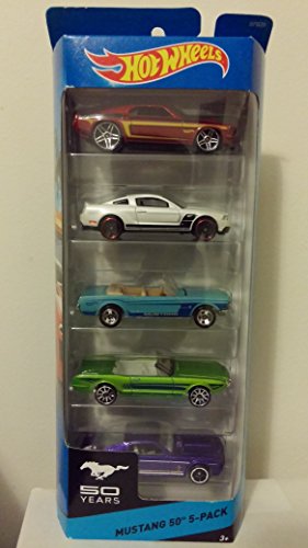 Hot Wheels 5 Car Gift Pack, Mustang 50th Anniversary Edition, 1:64 Scale. by Matel Europa