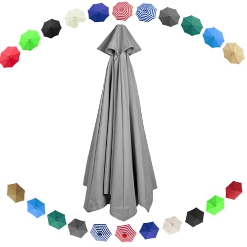 Cubierta para sombrilla de mercado anti-UV, 6/8 varillas para exteriores, resistente a la decoloración, tela de repuesto para jardín y patio, parasol redondo para protección solar