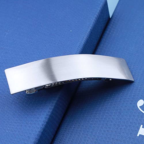 Iaceble French Metal Bar Hairclip Barrette Silver Geometry Rectangular Hair Barrette Clips Minimalist Square Head Clip Ponytail Holder Hair Clip Decorative Hair Accessories For Women And Girls Headdress (Silver) #TOP5