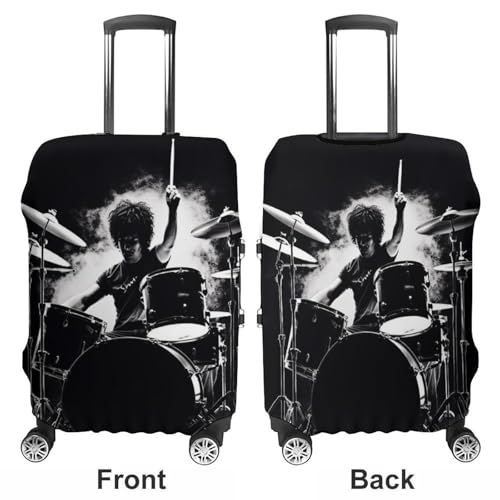 Drummer Luggage Cover Elastic Suitcase Protector Case Anti-Scratch Washable Baggage Covers Protector For Traveling, Aircraft Consignment S3