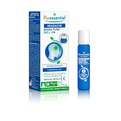 Puressentiel - Bienestar Cotidiano - Roller Anti-Dolor de Cabeza con 9 Aceites Esenciales - Eficacia probada en la reducción del dolor - 5 ml