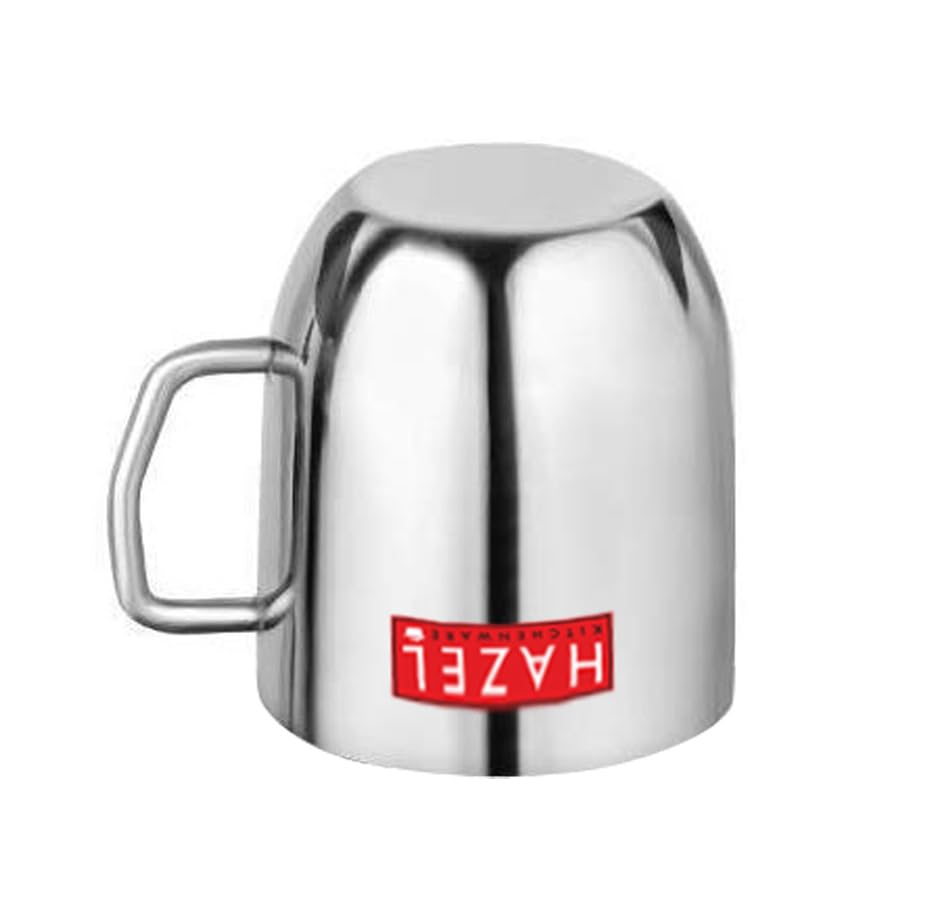 Hazel Stainless Steel Cup Set by Hazel I Tea Coffe Cup Set of 6, 300 ml Each | Steel Mugs for Coffee with Silver Glossy Finish | Unbreakable Cups for Tea, Ideal for Daily Use 4