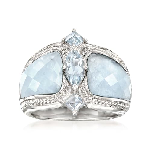 Ross-Simons 5.85 ct. t.w. Aquamarine Ring in Sterling Silver. Size 7