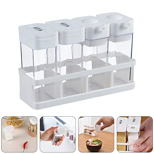 YARNOW 4Pcs Portátil de Plástico Caixa de Tempero Tempero Spice Rack De Armazenamento Clara Organiza