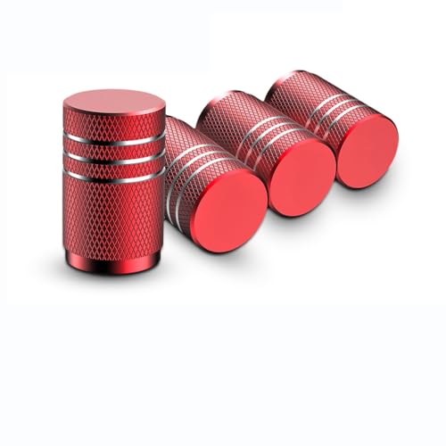 LGBWF 4Pcs Car Wheel Tyres Valve Caps, for Polestar 4 2024 Corrosion Resistant Leak-Proof Dust Protection Stem Caps, Auto Accessories,C-Red