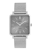 Oozoo Vintage Damenuhr Eckig Metallband 28 MM Silbergrau C9842