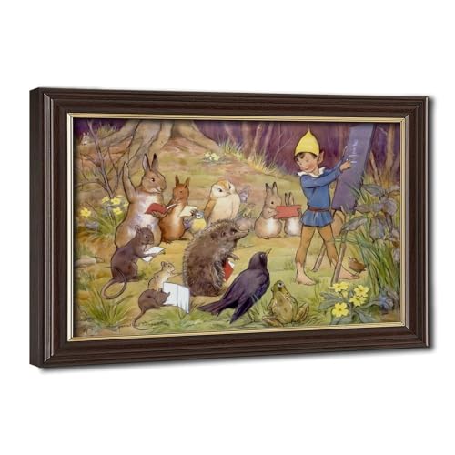 Impression sur toile Lesson Time par Margaret Tarrant avec cadre à suspendre 20x30 cm