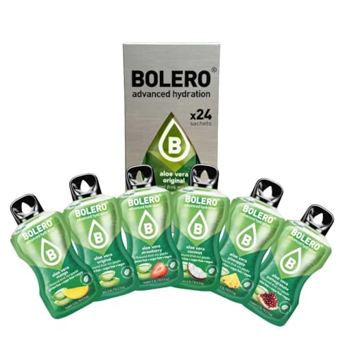 Bolero ALOE VERA MIX 24x3g | Saftpulver ohne Zucker, gesüßt mit Stevia + Vitamin C | geeignet für Kinder, Sportler und Diabetiker | glutenfrei und veganfreundlich | der Geschmack gemischter Beeren…