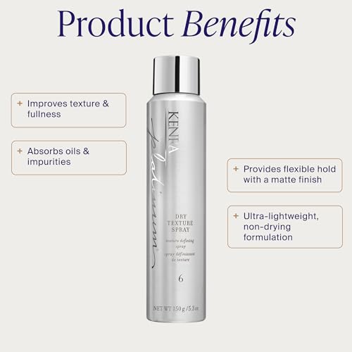 Image of Kenra Platinum Dry Texture Spray 6 | Texture Defining Styler | Increases Texture & Fullness | Absorbs Oils & Impurities | Ultra-Lightweight, Non-Drying Formulation | All Hair Types