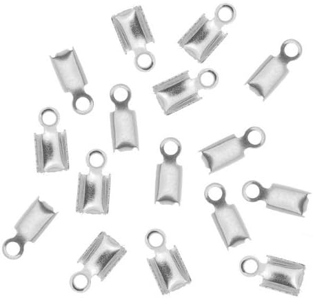 UnCommon Artistry Silver Plated Foldover 7mm Cord Ends for Leather (x50)