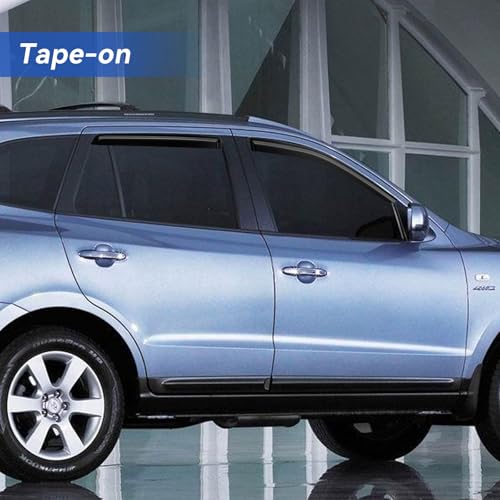 Image of Window Visors Rain Guards for 2001-2006 Hyundai Santa Fe, Out-Channel Window Vent Wind Deflectors Visors Shades for 01-06 Santa Fe