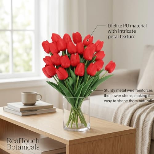 Tulipes artificielles déco d'intérieur sans entretien rouge - 3
