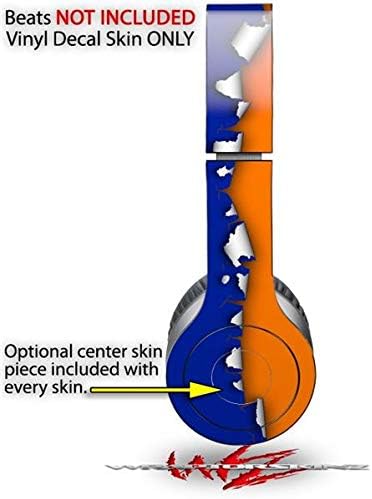 Skin Decal Wrap Works with Original Beats Solo HD Headphones Ripped Colors Blue Orange Skin Only (Headphones NOT Included)