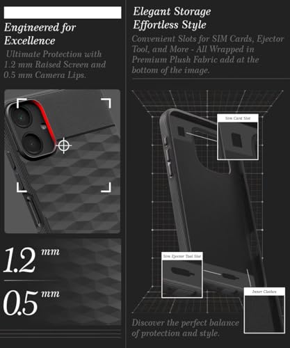 Image of WOW IMAGINE Back Cover for Samsung Galaxy A06 with Hexa Cube Design | Ultra Slim Soft Rubberised Case | Inner Velvet Fabric | Matte Silicone Flexible Mobile Case | Camera Protection - Black